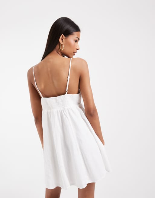 ONLY – Minikleid in Weiß mit Lochstickerei, 4 von 4