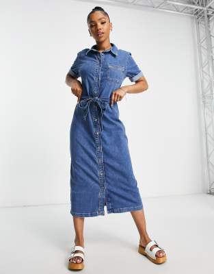 denim midi dress