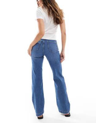 Only Mishy High Waist Wide Leg Jeans In White