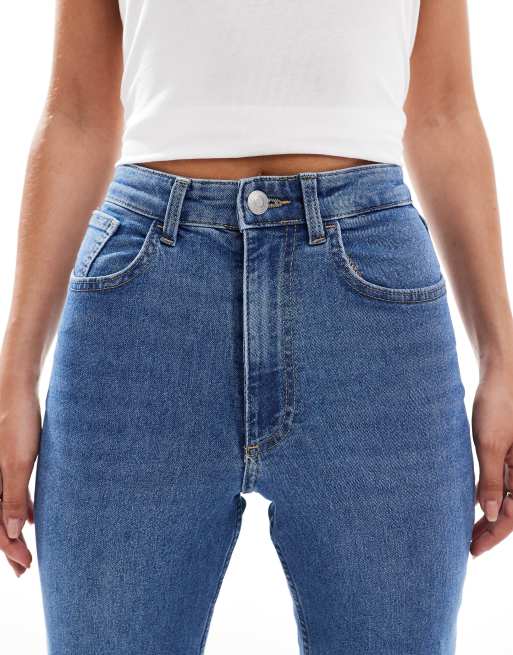ONLY Mishy high waist wide leg jeans in mid blue wash