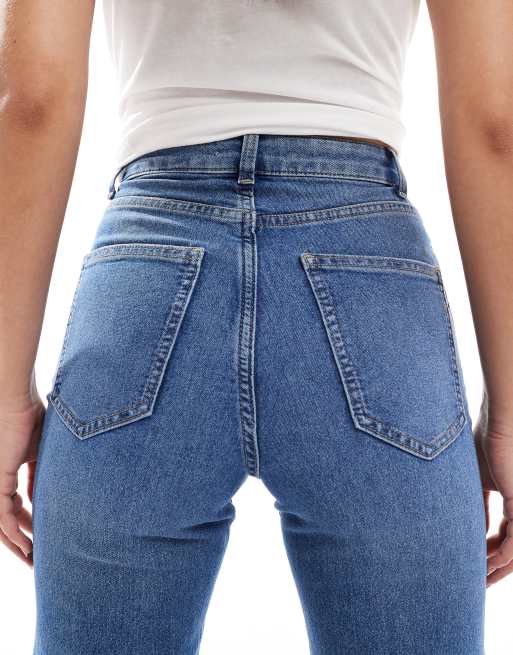 ONLY - Mishy - Jeans met wijde pijpen en hoge taille in middenblauw met wassing, 4 van 5