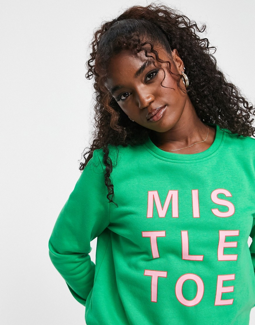 mistletoe Christmas sweater in green