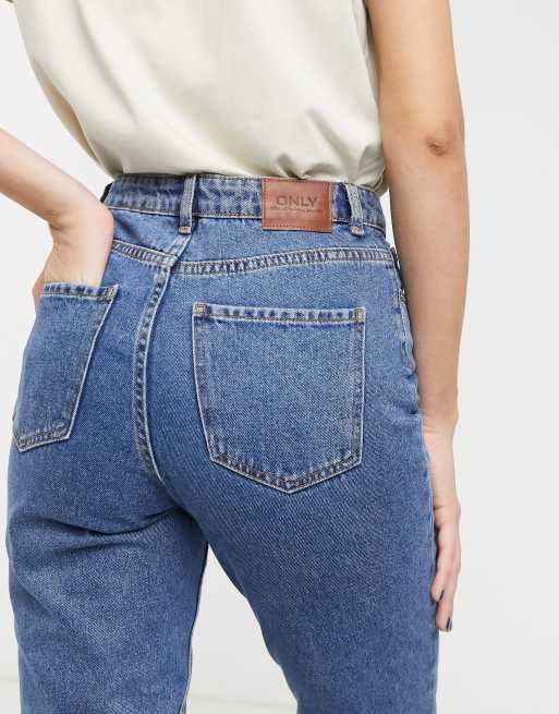 Only mom jean 90's wash in mid blue, 3 of 4