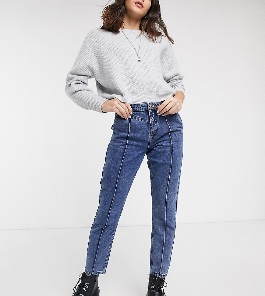 Only - Mom jeans met zoomdetail in blauwe wassing