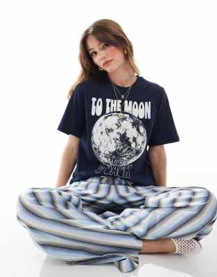 Only Moon Graphic Boyfriend Fit T-shirt