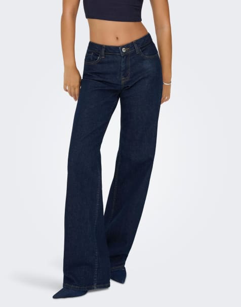 ONLY – Mörkblå jeans med vid passform - view 1