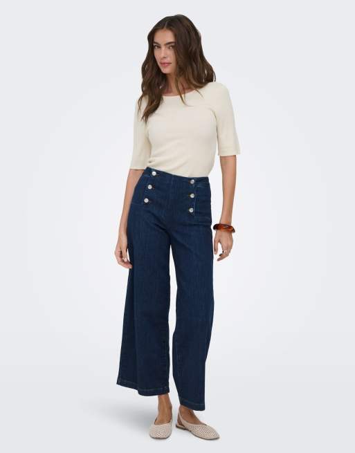 ONLY – Mörkblå jeans med vid passform, 3 av 7