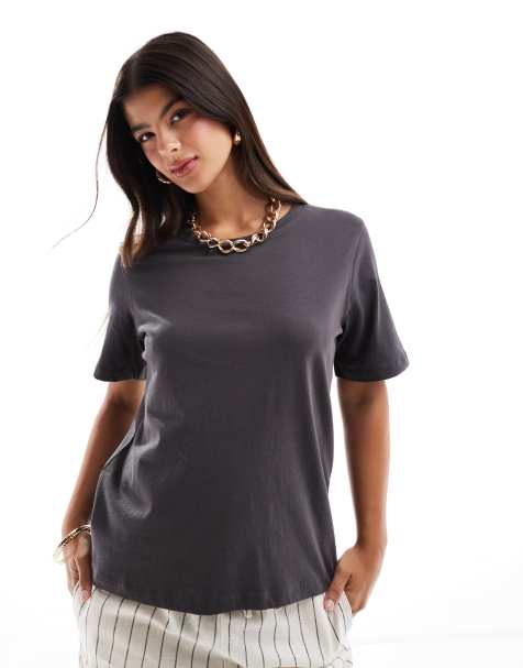 ONLY – Mörkgrå t-shirt med rund halsringning - view 1