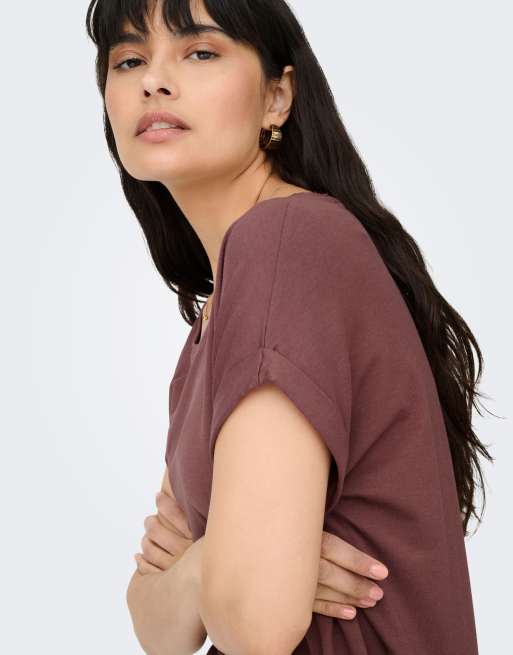ONLY Moster T-shirt med rund hals og korte ærmer i pink, 5 af 7