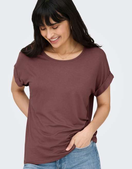 ONLY Moster T-Shirt mit Rundhalsausschnitt und kurzen Ärmeln in Pink, 4 von 7