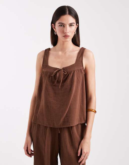 ONLY - 3-delige co-ord set in bruin, 3 van 4