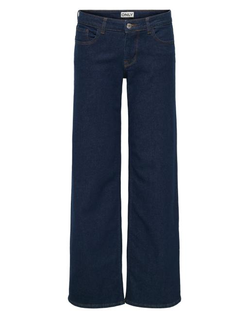 ONLY - Mørkeblå jeans i denim med vide ben, 7 af 7