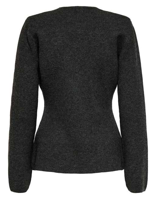 ONLY Myera Life long sleeve one-button cardigan in grey, 7 of 7