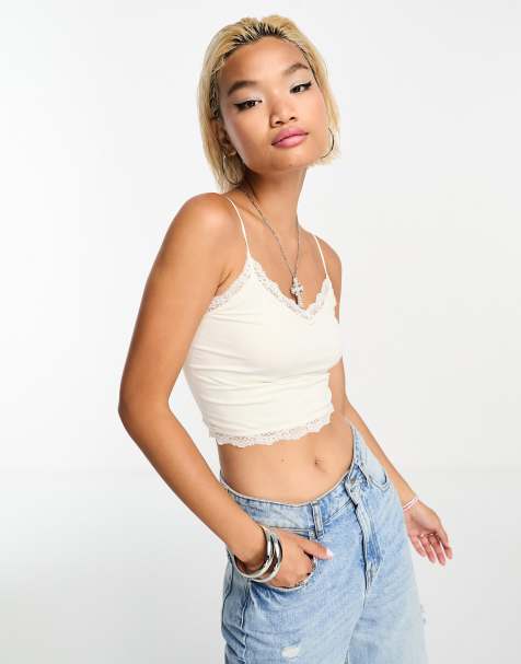 Only - Naadloze cami van kant in wit - view 1