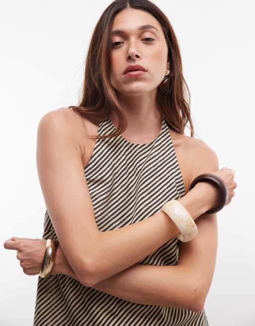 ONLY – Neckholder-Oberteil in Schwarz gestreift, Kombiteil, 3 von 8