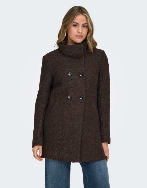 ONLY New Sophia boucle jacket in brown - view 1