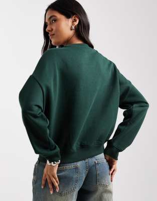 Only New York Print Sweatshirt In Green