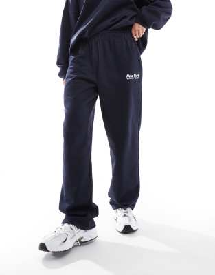 New York straight leg sweatpants in navy - part of a set