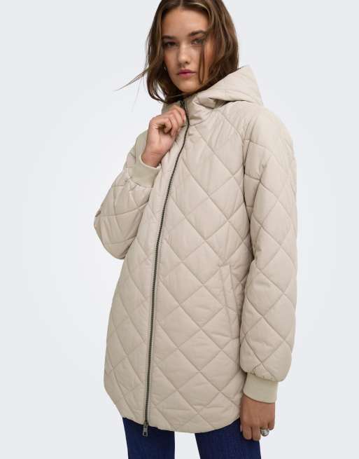 ONLY Newjuliet giacca trapuntata con cappuccio beige, 4 di 7