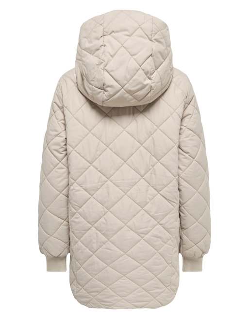 ONLY Newjuliet quiltad jacka med huva i beige, 7 av 7