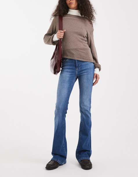 ONLY flare jeans in mid blue denim  - MBLUE