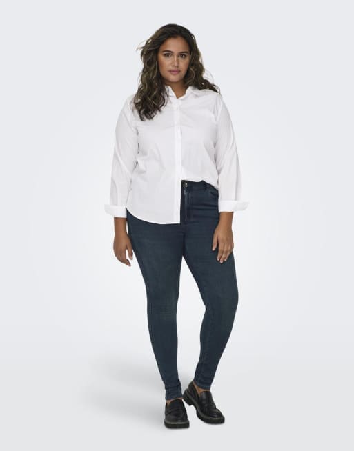 Only – Niebieskoczarne jeansy o obcisłym kroju