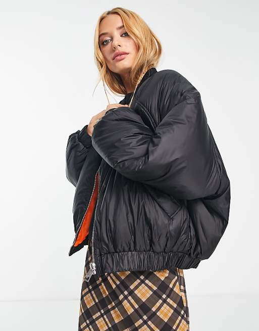 Only nylon padded bomber jacket in black | ASOS Only nylon padded bomber jacket in black | ASOS