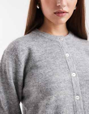 Only O-neck Cardigan In Gray