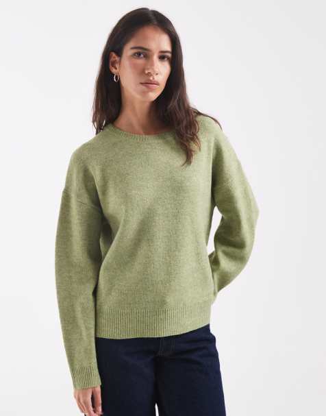 ONLY O-neck knit sweater in green - view 1