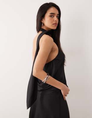 ONLY - Oberteil in Schwarz mit One-Shoulder-Träger und Schaldetail, Kombiteil