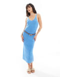 ONLY open knit midi dress in blue