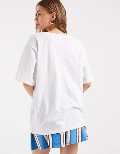 ONLY – Oversize-T-Shirt in Weiß mit „Flower Market“-Print, 4 von 4