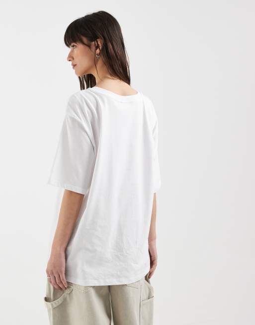 ONLY oversize t-shirt with seafood print in white, 4 of 4