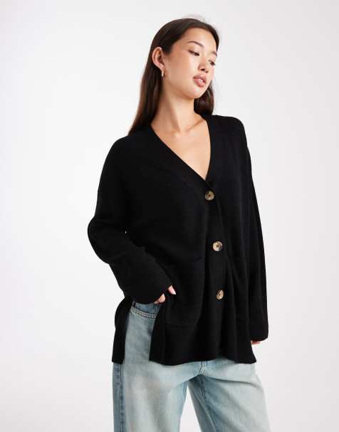 ONLY oversized cardigan in black - view 1
