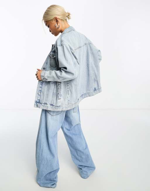 Light denim best sale jacket oversized