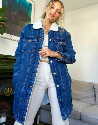 jean jacket with shearling collar