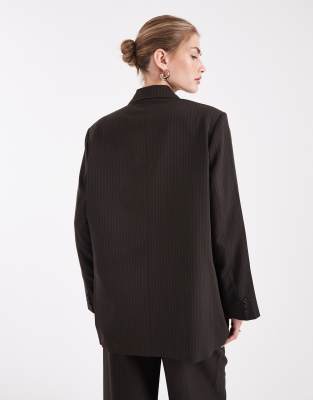 Only Oversized Double Breasted Blazer In Multi