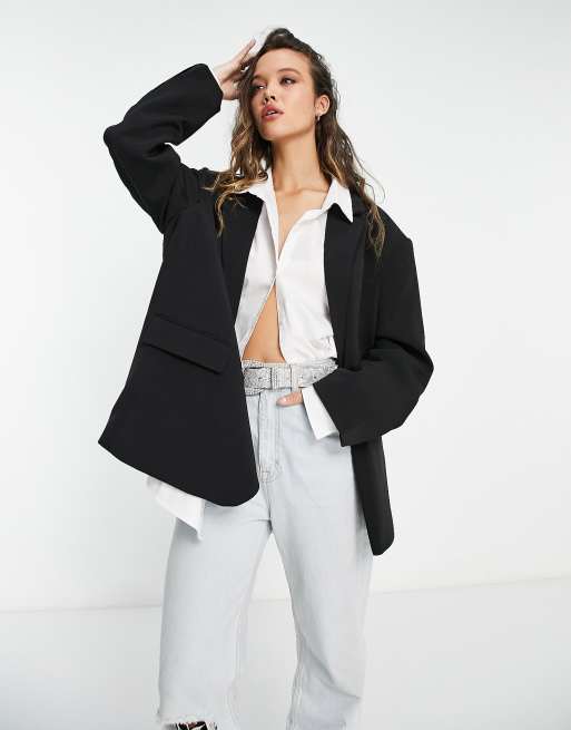 ONLY oversized dropped shoulder blazer in black | ASOS