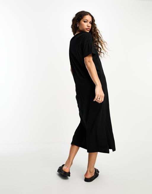 Only Oversized lange T shirtjurk in zwart
