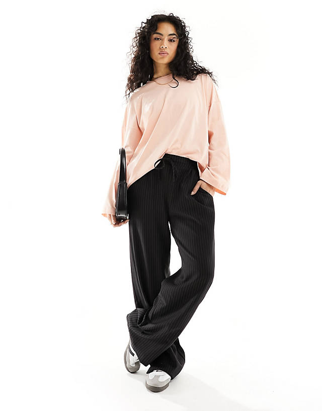 ONLY - oversized long sleeve t-shirt in dusky pink