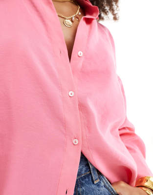 ONLY OVERSIZED LONG SLEEVE TEXTURED SHIRT 