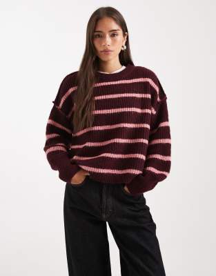 Only Oversized Slouchy Sweater In Red