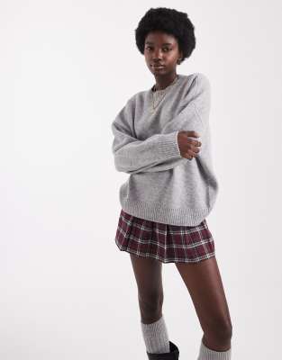 Only Oversized Slouchy Sweater In Gray