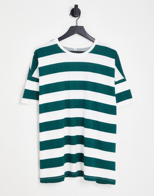 White shirt hot sale with green stripes