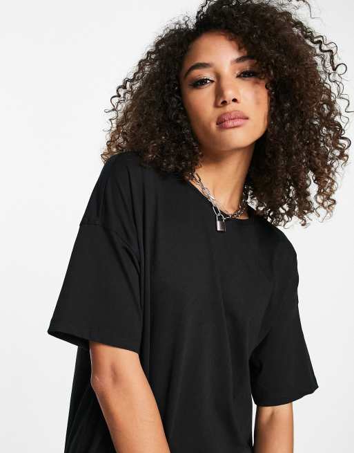 Only - Oversized T-shirt-maxikjole i sort  , 3 af 4