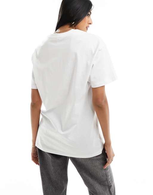 ONLY - Oversized T-shirt met grafische bloemenprint in wit , 4 van 4