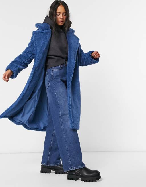 Long blue 2024 teddy coat