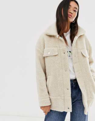 Only oversized teddy trucker jacket | ASOS