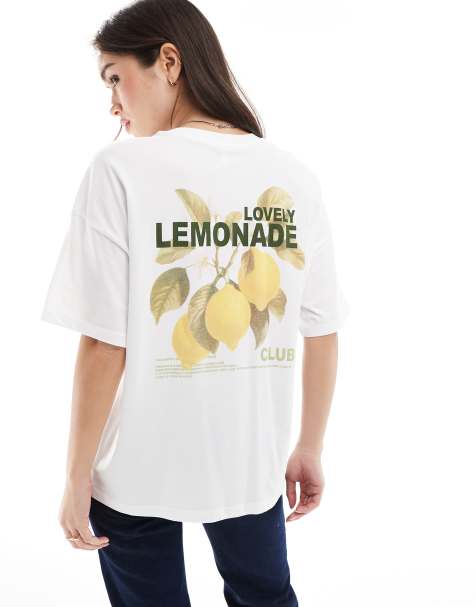 ONLY oversized tee in lemon print - view 1