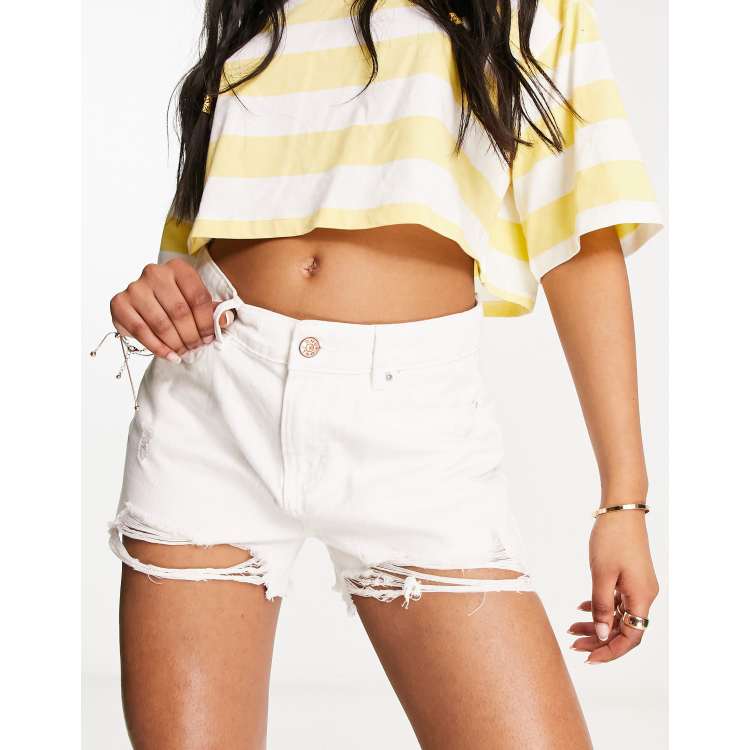 White ripped hot sale jean shorts